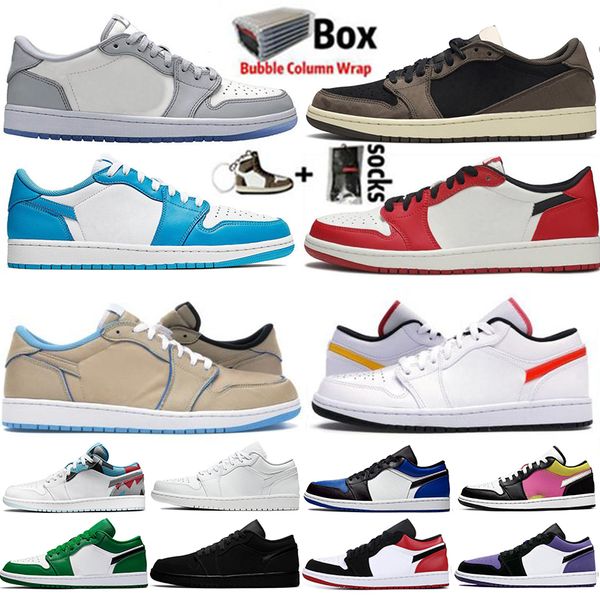 

2020 new low og jumpman 1 1s women mens basketball shoes designer travis scotts unc paris black white toe chicago trainers sport