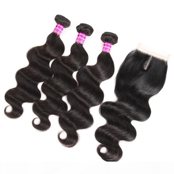 

brazilian body wave 3 bundles virgin human hair weave bundles with closure ear to ear lace frontal with bundles peruvian extensions, Black;brown