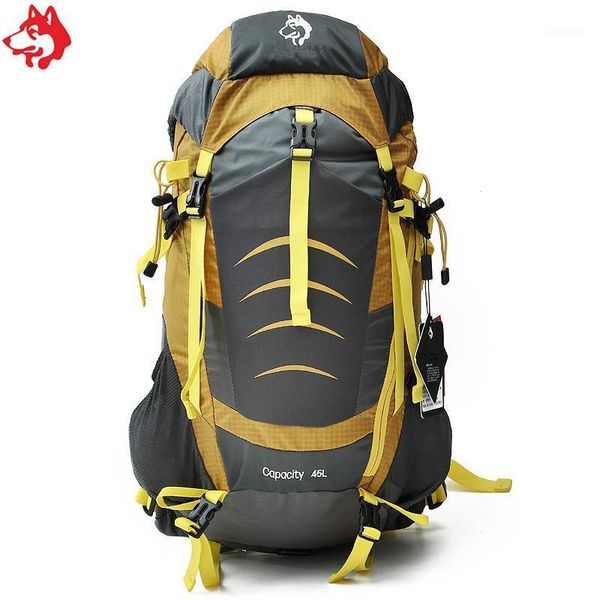 

outdoor bags wholesale 45l blue/yellow/burgundy equipment travel daypack bag nylon hiking camping backpack1