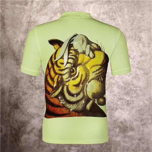

2021 new men polo polo shirts retro print phillip plain homme slim fit summer short-sleeve cotton animal clothing pp, White;black