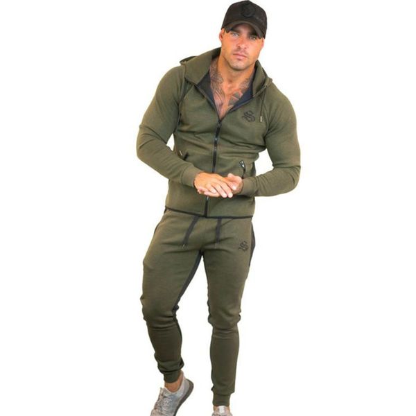 

long fitness sleeve outdoor training running sweater coat cotton men's sports casual blue ball splicing pants set, Gray