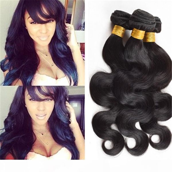 

brazilian hair fantastic weave body wave 3pcs 8"-30" 100% human hair unprocessed hair brazilian body wave, Black;brown