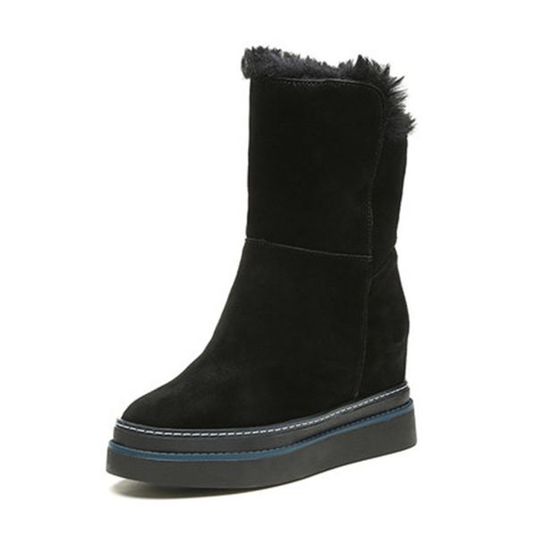 

2021 new boots, women's high pipes, thick winter snow shoes, eight inches 5gmf, Black