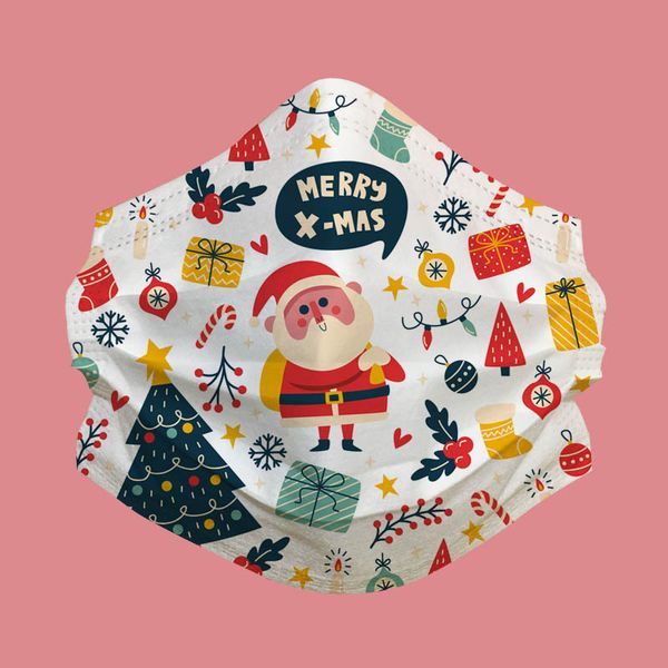 

christmas designer washable cartoon party masks 3d cloth kids reusable for cotton face anti-dust mouth cover mask dispos