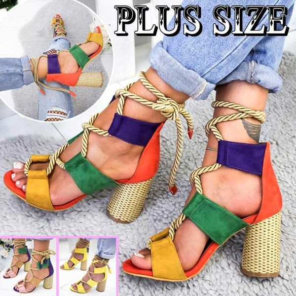 

sandals women wedge espadrilles summer shoes woman 7cm high heels gladiator lace up platform1, Black