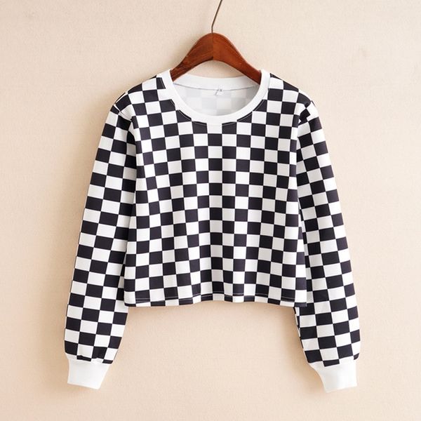 

qrwr sweatshirt women autumn new fashion printing o neck long sleeve hoodies casual cropped women sweatshirts 201203, Black