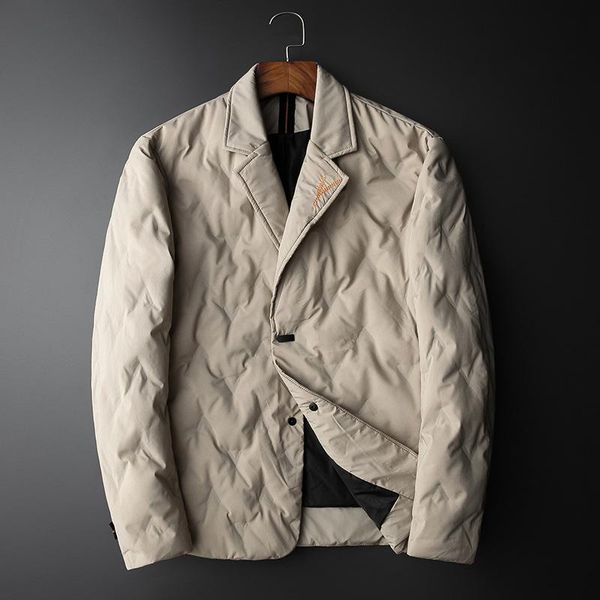 

jacket 2021 korean men new business casual winter warm 90% white duck down hooded man coat jaqueta masculino outwear m-5xl, Black