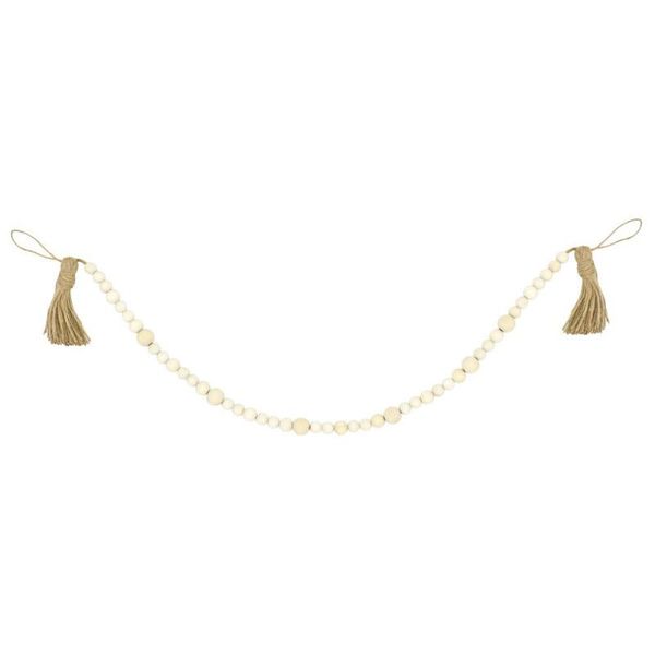 

tray decor chic bedroom pendant living room handmade wood bead garland p prop home with tassle shabby farmhouse rustic