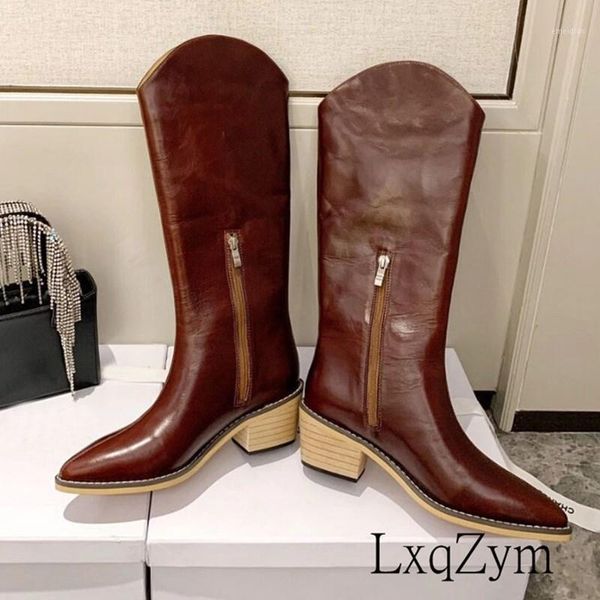 

autumn winter classcial elegant lady pointed toe side zip knight boots women british style pure color knee high booties1, Black