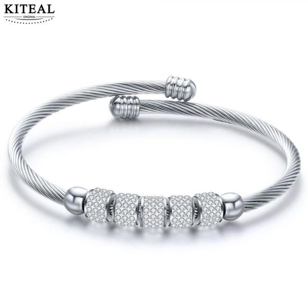 

kiteal 2020 горячие продажи подарков серебряного цвета нержавеющей стали maiden браслеты сердца и круглый браслет diy, Black