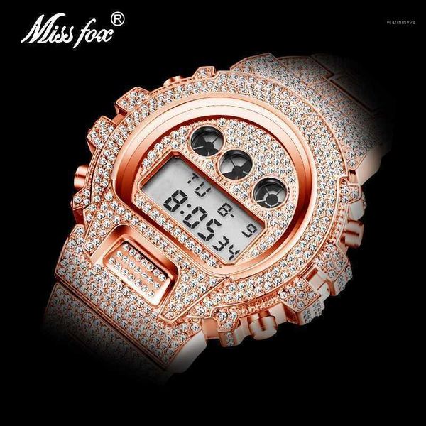 

dropshipping original missfox digital gshock watch for men rose gold waterproof watch luminous sport male wrist1, Slivery;brown