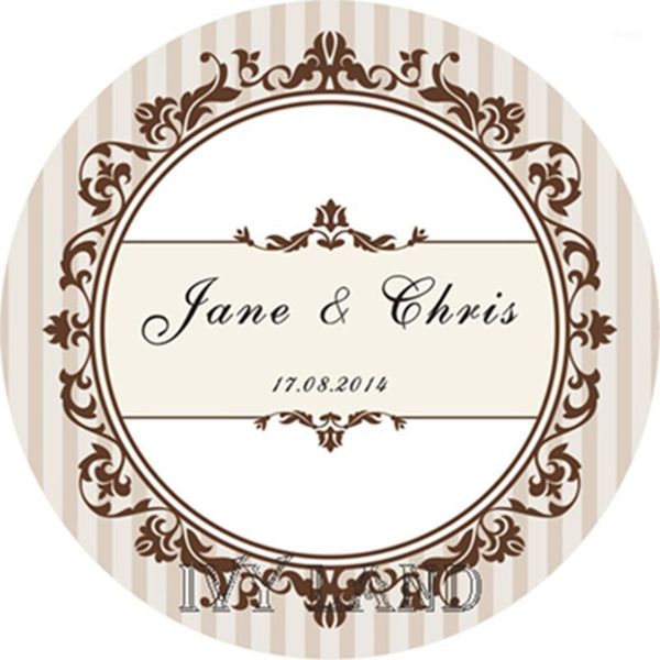 

new paper,custom adhesive sticker / label,for wedding / party,circle 5cm1