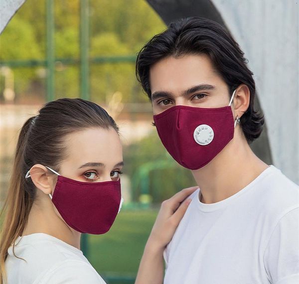 

uy2008 masks cotton reusable breathable breathing valve face mask washable with protective women 2 men cycling fashion a