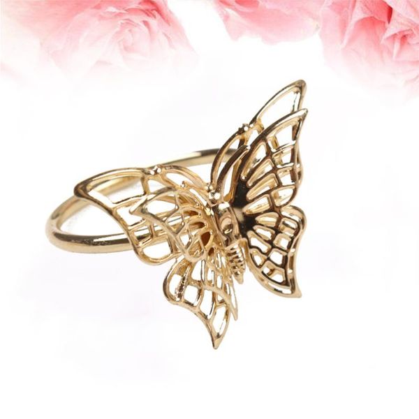 

4pcs golden napkin rings sparkling metal napkin buckles shape holders dinning table setting decorati