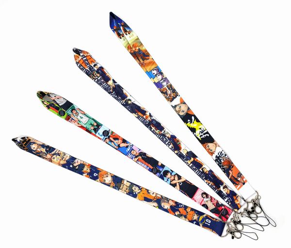 Atacado 600 pcs dos desenhos animados Japão Anime Haikyuu cordão para celular Chaveiro Chaveiro Pescoço Strap Câmera ID