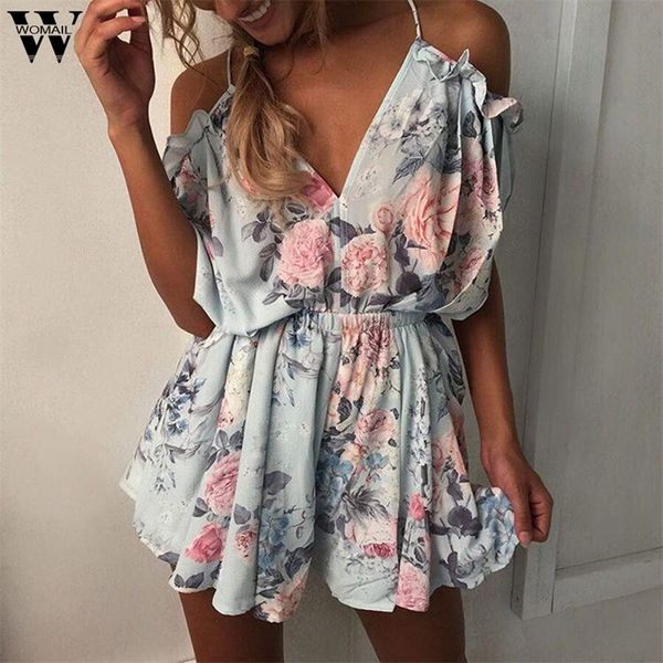 

womail bodysuit women summer casual holiday mini playsuit ladies jumpsuit beach shorts jumpsuit new fashion m4 t200527, Black;white