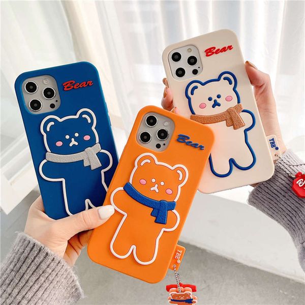 

bgrfhanfeng silicone bear for 12 11pro max x xs / xr case vip 7 female 8plusswza