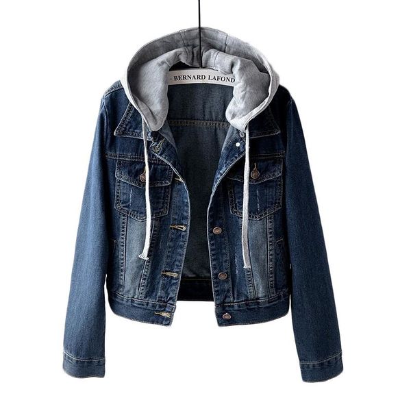 

women's jackets women basic coat denim hooded jacket single-breasted jeans casual female short outerwear plus size 4xl 5xl, Black;brown