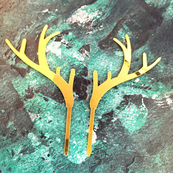 

new 2020 acrylic card antler elk cake party decoration