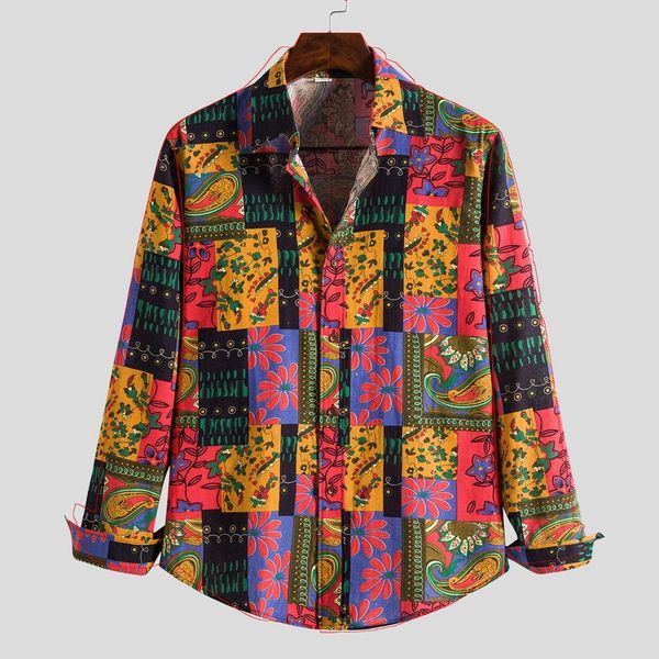 

mens hawaiian shirts loose printed long sleeve big size flower beach floral blouse fashion stylish wear c1212, White;black