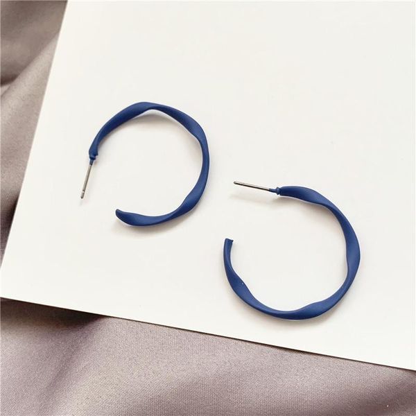 

simple twist blue hoop earrings for women, Golden;silver