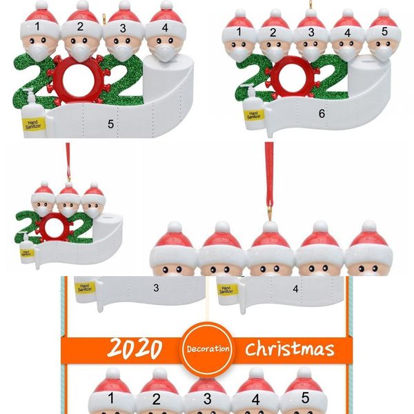 

factorytsfagift stock us quarantine christmas party decoration resin product personalized family of 1-7 ornament pandemic social di