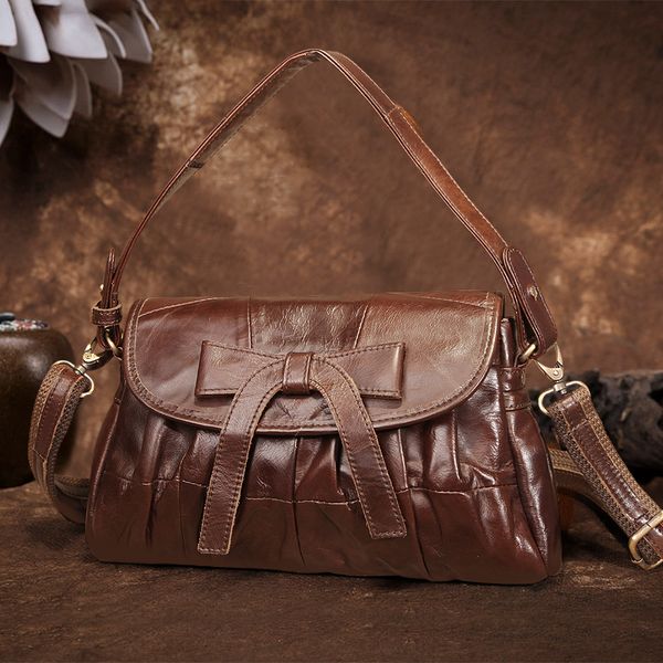 

cobbler legend brand woman bag 2019 genuine leather casual bow cross body shoulder bag girl vintage handbags