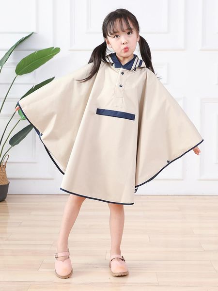 

raincoats kids plastic waterproof raincoat cycling portable hooded poncho girls overall large size impermeable rainwear qea60yy