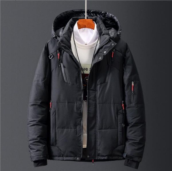 

new north the winter clothing men down jackets parka keep warm down coat softshell hats thick outdoor outerwear face mens jacket, Black