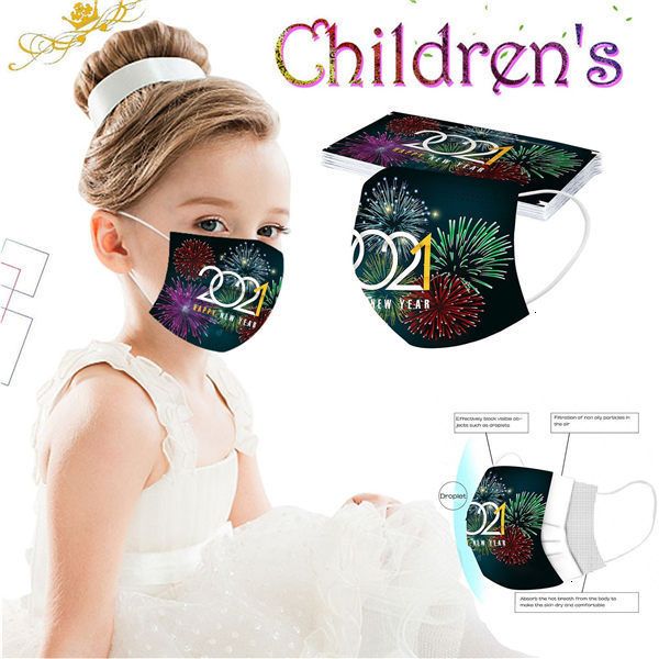 

factorymask year face happy 3 layered new disposable masks print dustproof breathable protective party decoration mouth 9 i0dsm