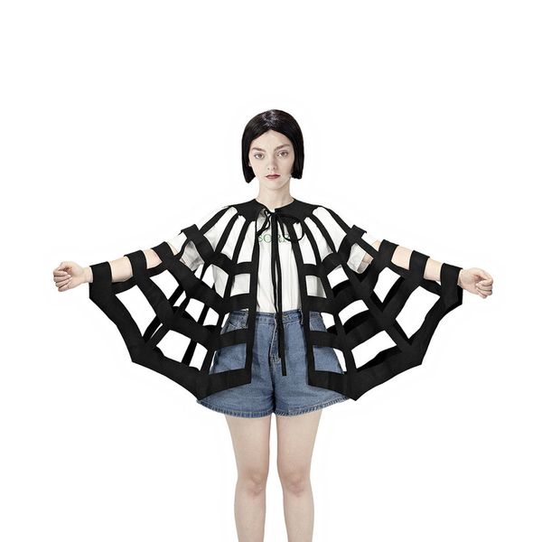 

halloween party cosplay horror spider web cape average size, Black;gray