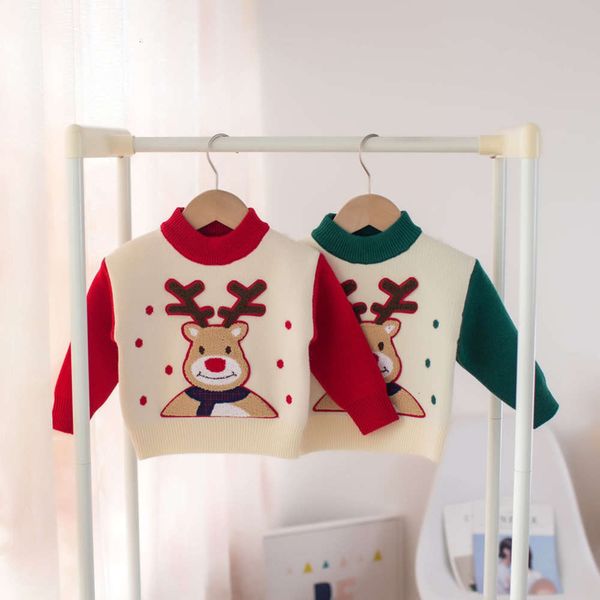 

boys mmtkids 2020 winter children's sweater girls cartoon fawn christmas y441, Blue