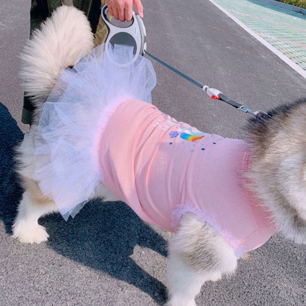 

big spring and summer thin female drs large dog golden labrador husky breathable puffy skirt