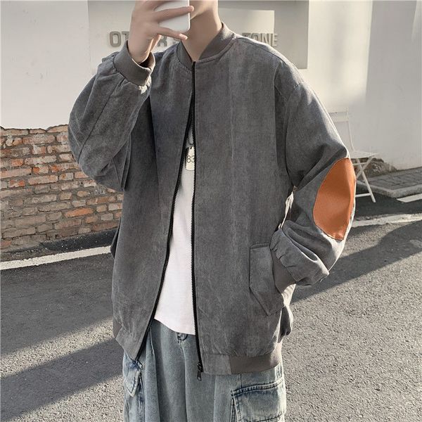 

2021 men's spring and autumn new retro-loose jackets youth patches coat dsf1, Black;brown