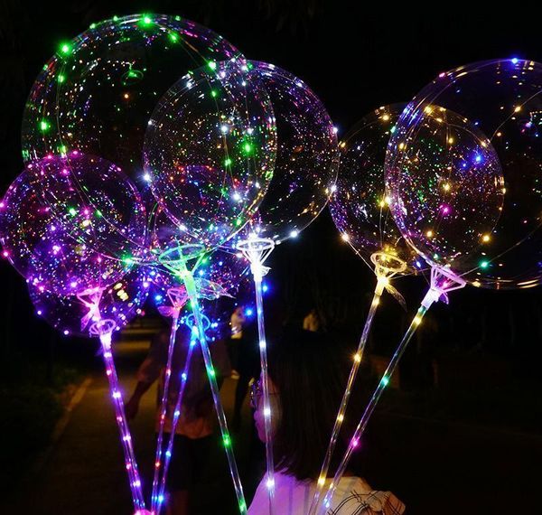 

led balloon transparent lighting bobo ball balloons with 70cm pole 3m string balloon xmas wedding party decorations cca11728-a 60pcs m a7qjr