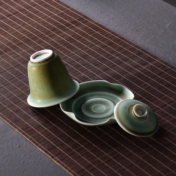 

tangpin зеленый керамический гайвань чайная чашка фарфора chawan chinese kung fu часовой программы walkware tangpin green sportswear sqcskg