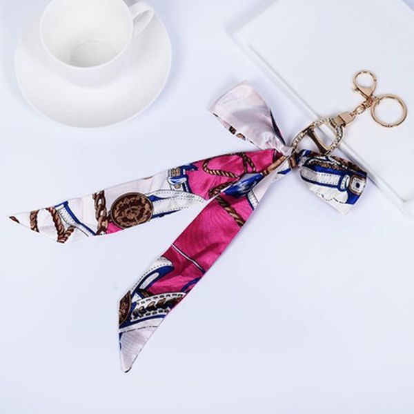 

2019 fashion silk scarves korean style fashion bowknot key chain women bag charm pendant keyrings holder ch975 h qylrku