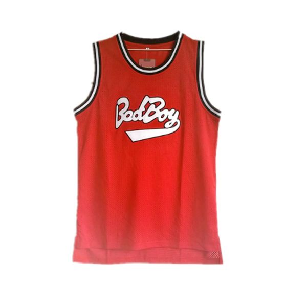 

bad boy notorious big basketball jersey stitched #72 biggie smalls movie yellow red jerseys size s, Black
