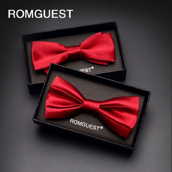 

2020 new fashion designer mens solid color bow ties wedding formal suit double fabric bowtie business necktie butterfly knot, Black;gray