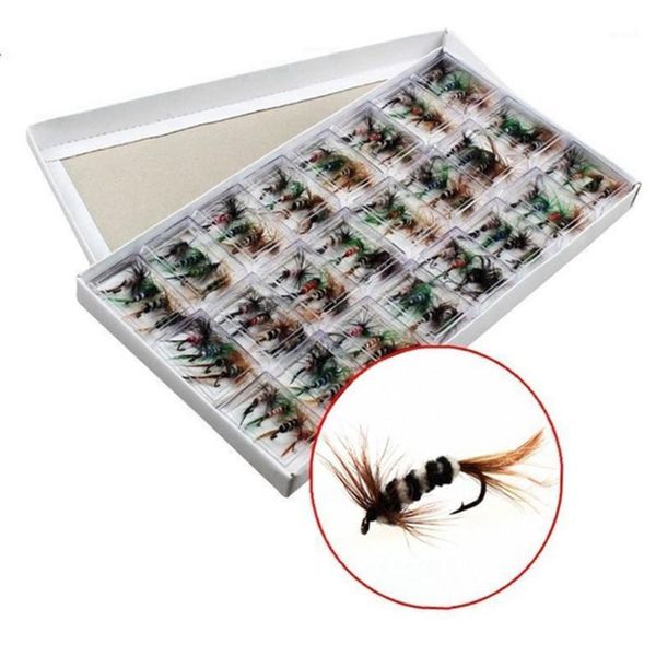 

baits & lures 96 pcs/set various dry fishing trout salmon flies fish hook pesca1