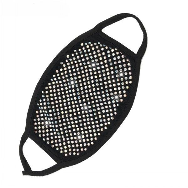 

dhl shipping rhinestones face for women reusable fashion dustproof mask bling diamond protective masks pm2.5 mouth cover kimter-z41a 4 nm3xo, Black