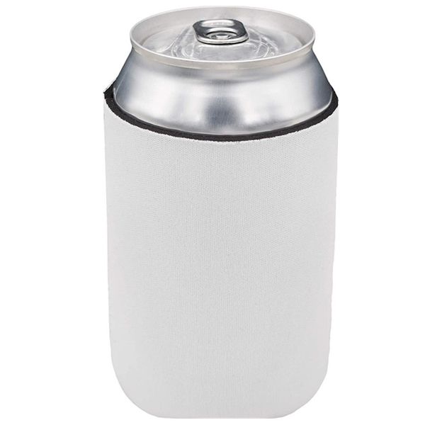 Vendita all'ingrosso! Neoprene Sublimazione Portabicchieri bianco bianco per 12 once Can Cooler Trasferimento di calore Coperchio cuoco fai-da-te per bottiglie d'acqua di birra DH8886