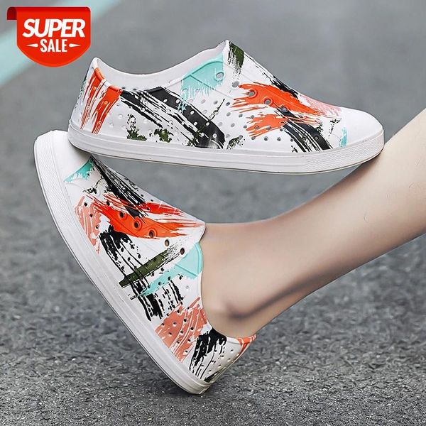 

2021 new summer sandals men shoes couple graffiti men's and women's leisure beach shoes wading breathable sandals #bj9k