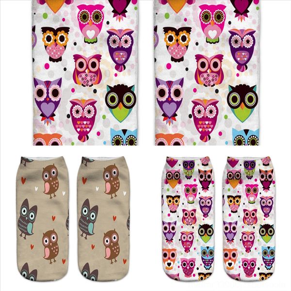 

9wbbx men winter socks animal print wool thermal bulk owl fleece socks warm plantlife sock men's ankle thick cotton, Black