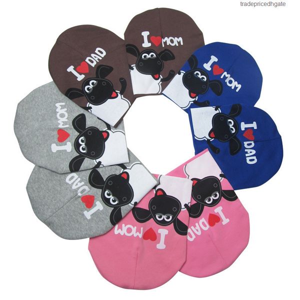 

0-2 hat love years cotton dad i mom cap girl boy candy color lovely kids baby beanies accessories fedex ship