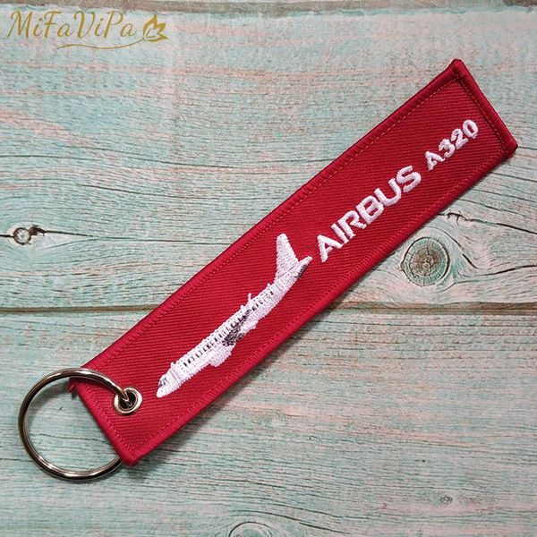 

keychains mifavipa red airbus a320 fashion trinket keychain phone strap embroidery aviation key chain for men flight crew gift luggage tag, Silver
