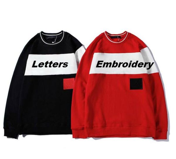 

embroidery letters sweater man woman long sleeve o-neck pullover hoodies sweatshirts jumper black red colors