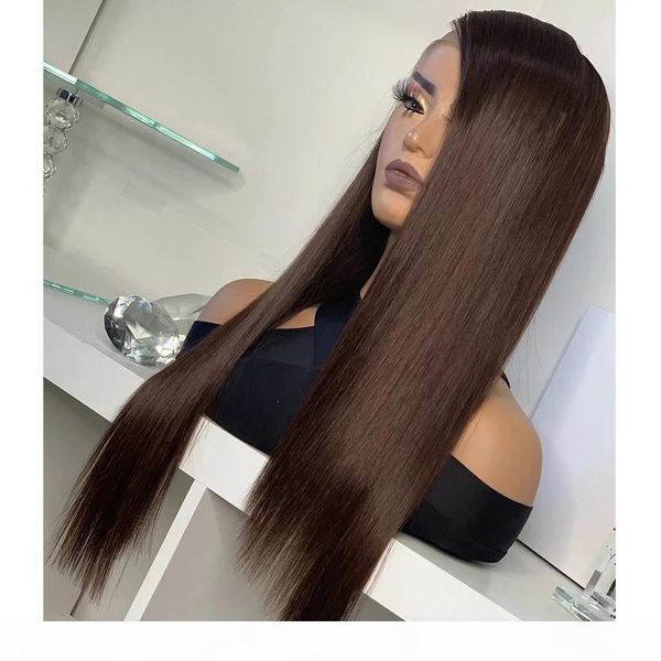 

chocolate brown silky straight malaysia human hair wigs for women lace front 150 density remy human hair wigs full lace wig 360 frontal, Black