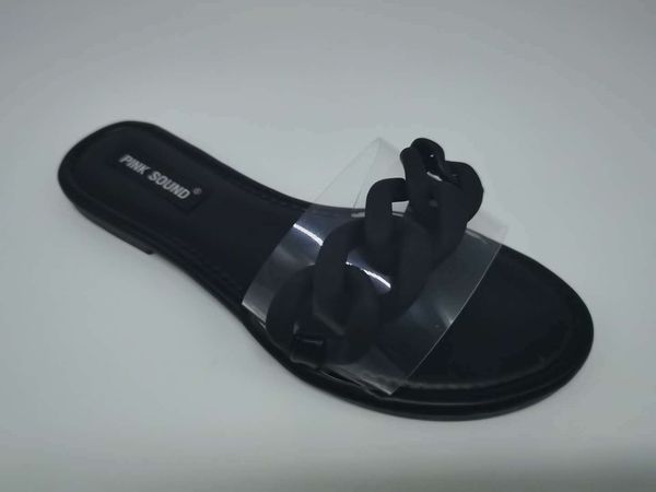 

mgmo clear zapatos 2020 slippers sandals ladies crystal flat shoes women summer fashion candy bling mujer fashion transparent slides, Black