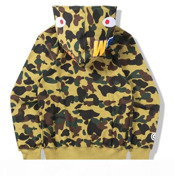 

mens women love sportwear coat tracksuit zipper fleece sweatshirt wgm embroidery shark black hip hop hoodie men shark mouth camouflage coat